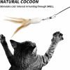 Cat Wand Toy Refills Natural Feathers Replacement Teasers, 4Pcs Different Senses Replacement Teasers Arouse Cat Desire to Hunt