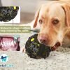 71D76Qvqx2L._AC_SL1500 Dog Toy Ball for Aggressive Chewers, Interactive Fetch Dog Ball with Fun Squeaky Wobble Giggle Sound, Durable for Small Medium Large Dogs, Non-Toxic Rubber Pet Chew Toys, Black & Yellow