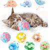 Cat Balls & Catnip Toys Set - Cartoon Fuzzy Balls, Soft & Lightweight - Kittens Chewing, Kicker Toys - Cat Toys for Indoor Cats - Kitten & Cat Accessories - Pack of 9