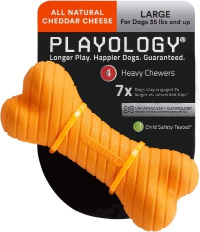 Layer Bone Toy for Large Dogs (35lbs & up) - Engaging All-Natural Sweet Potato Scented Durable Dog Chew Toy for Heavy Chewers - Easy to Clean - Interactive & Non-Toxic