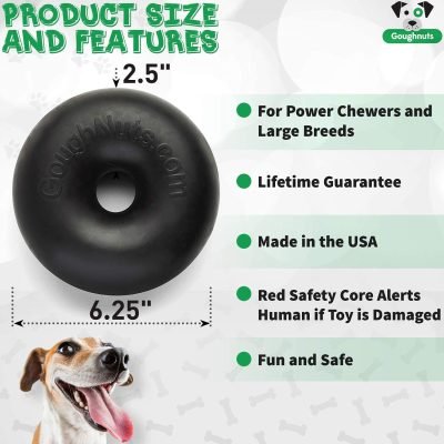 Dog Toys for Aggressive Chewers | Virtually Indestructible Dog Toys for Large Breeds Such as Pit Bulls | Heavy Duty Dog Toy | Black