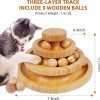 Cat Ball Track Toy,Kitty Toys Roller,3-Level Ball Tower with 9 Removable Balls,Interactive Cat Toy, DIY Circle Fun Toy for Kitten Mental Physical Exercise