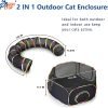 Outdoor Cat Enclosures, Cat Playground Portable Mesh Tent, Outside Circle Playpen Tunnel for Kitty, Rabbit, Puppy and Small Animals