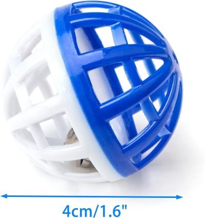 45PCS 1.6'' Cat Toy Ball with Bell Plastic Lattice Jingle Balls Kitten Chase Pounce Rattle Toy Assorted Color