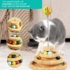 Cat Toy Roller, 3-Level Turntable Ball Tower with 8 Colorful Balls & 1 Bell, Interactive Kitten Fun Mental Physical Exercise Puzzle Kitten Toys
