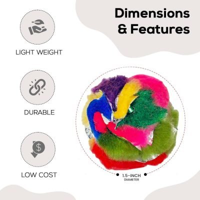 Cat Crinkle Balls 1.5 Inch (50-Pack) - Mini Crinkle Cat Toys for Indoor Cats - Multi-Color Cat Crinkle Toy - Canadian-Made Crinkle Balls for Cats