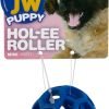 Pet Hol-ee Roller Dog Toy Puzzle Ball, Natural Rubber, Small (3 Inch Diameter), Colors May Vary