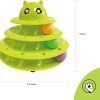 Cat Toy Roller,3 Levels Tower with Six Multiple Balls Cat Turntable Toy,Funny Interactive Cat Toys for Indoor,Funny Puzzle Toy for Kitten Pet Cats,Do Exercise&Play Game (Yellow-Green)