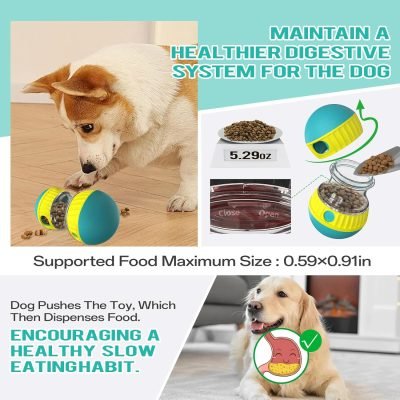 Dog Puzzle Toys, Adjustable Dog Treat Dispensing,Interactive Dog Enrichment Toy to Keep Them Busy,Food Puzzles Ball for Dogs, Puppy Slow Feeder for Boredom and Stimulating IQ Training (Blue)