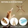Cat Wand Toy Refills Natural Feathers Replacement Teasers, 4Pcs Different Senses Replacement Teasers Arouse Cat Desire to Hunt