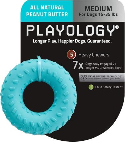 Layer Ring Toy for Large Dog (35lbs & up) - Engaging All-Natural Cheddar Cheese Scented Durable Dog Chew Toys for Aggressive Chewers - Easy to Clean - Interactive & Non-Toxic