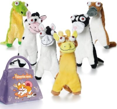 Dog Squeaky Toys, 5 PCS Crinkle Plush Dog Toys, No Stuffing Dog Toys for Small Medium Large Dogs, Stuffless Puppy Toys for Boredom