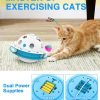 3 in 1 Smart Cat Toys, Interactive Cat Roly Poly Toy, Electric Indoor Kitten Toys, Fluttering Butterfly,Random Whack-A-Mole Mice, 1 Pcs Catnip Balls,Auto On/Off (Blue)