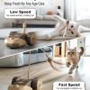 3-in-1 Interactive Cat Toy - 2-Speed Automatic Moving Mouse Cat Toys Self Play with 2pcs Hanging Feather String Ribbon and Wiggly Silicone Mice Tail for Bored Indoor Adult Cats Kittens