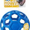 Pet Hol-ee Roller Dog Toy Puzzle Ball, Natural Rubber, Small (3 Inch Diameter), Colors May Vary
