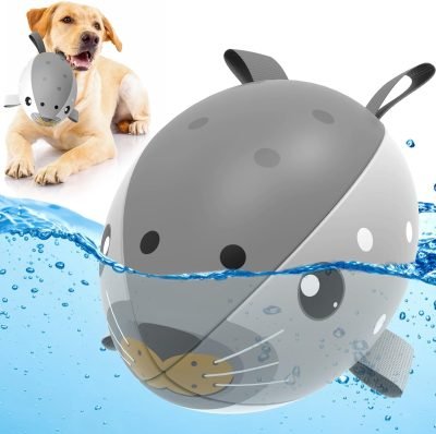 Watermelon Ball Dog Water Toys- Waterproof Dog Soccer Ball with Straps, Dog Beach Balls for Summer Outdoor Games Swimming Pool with Family Kids, Outdoor Dog Toys (9 inch)