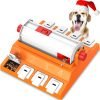 Dog Food Puzzle Toys, Treat Dispenser with Squeaky Giggle Sound, Interactive Chase Slow Feeder for Boredom and Stimulating, IQ Training for Small Medium Large Dogs, Orange