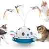 3 in 1 Smart Cat Toys, Interactive Cat Roly Poly Toy, Electric Indoor Kitten Toys, Fluttering Butterfly,Random Whack-A-Mole Mice, 1 Pcs Catnip Balls,Auto On/Off (Blue)