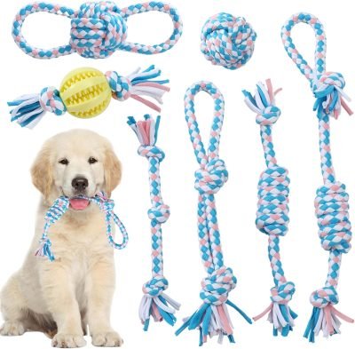 Dog Puppy Toys for Teething,20 Pack Puppies Teething Chew Toys for Boredom,Dog Chew Toys with Rope Toys,Treat Balls and Squeaky Dog Toys for Small Dog