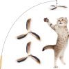 Cat Wand Toys, Interactive Cat Toys with 3 Feather Refills, 29'' Flexible Steel Wire, Sturdy Wood Handle & Bell for Kitty Kitten, Cat Toys for Indoor Cats Cat Teaser Cat String Toy