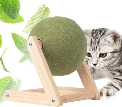 71TzcQYrukL._AC_SL1500 Cat Mint Ball Toy, Catnip Floor Ball Toy, Interactive Catnip Toy, Rotatable Catnip Roller Ball Floor Mount, Catnip Floor Toys with Enjoyable and Safe, Floor Catnip Roller for Cat Playing (Small)