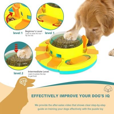 Dog Puzzle Toys Slow Feeder Dog Bowls 2 Levels Interactive Dog Toys for Boredom and Stimulating IQ Training Treats for Dogs - Dog Stuff Bowls Food Treats Feeding Toys (All Breed Sizes)