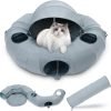 71UPJAUFwPL._AC_SL1500 Cat Tunnel Bed, Indoor Cat Tunnels with Hanging Balls, Peepholes, and Washable Mat, Green