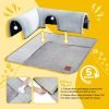 Cat Tunnel Bed Indoor: Detachable Kitty Pet Play Tube - Washable Kitten Cave Mat with Ball Toys