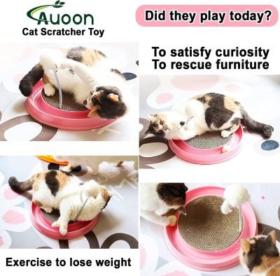 Cat Scratcher Toy, Cat Toy, Scratch Pad,Post Pad Interactive Training Exercise Mouse Play Toy with Ball for Kitty Puppy