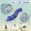 Cat Toy Tunnel and Cubes Bundle - Interactive Crinkle Collapsible Cat Tube and Foldable Cubes Playground for Kitty, Rabbit, Puppy, Ferret Hiding Hunting and Resting