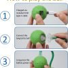 Interactive Cat Ball Toy,Motion Activated Automatic Moving Ball Toy with Long Tail Teaser/Simulation Bird Sound/USB Rechargeable Cat Toys Self Play