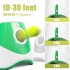 Automatic Ball Launcher for Dogs, Dog Ball Thrower Launcher with 15 Pcs Tennis Balls, 10-30 Ft Distance Settings Ball Launcher for Small Dogs, Dog Fetch Ball Thrower Green