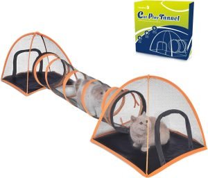 Outdoor Cat Tunnel, Pop Up Cat Tent - Outdoor Cat Playpen, Tents for Small Animals, Provides Double Fun with 2-Way Cat Playpen, Cat Tents for Outside