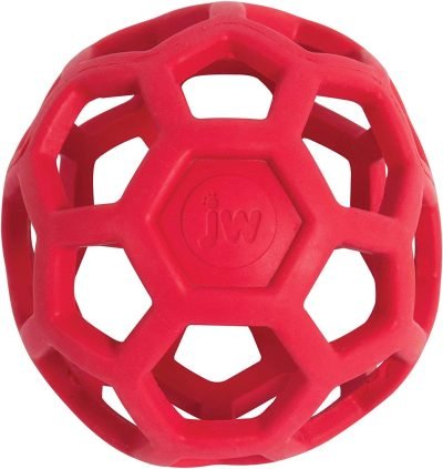 Pet Hol-ee Roller Dog Toy Puzzle Ball, Natural Rubber, Small (3 Inch Diameter), Colors May Vary