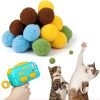 Interactive Cat Toys for Indoor Cats,Cat Ball Launcher Toys with 20Pcs Pom Pom Balls,Soft Balls Shooter Gun for Kitten Playing Toys