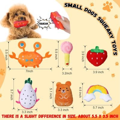 80 Pcs Dog Squeaky Toys Bulk for Small Puppy Dog Stuffed Plush Chew Toys Small Medium Dogs PET Toys with Squeakers for Puppies Teething (Novel Style)