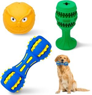 Dog Chew Toys for Aggressive Chewers, 3 Pack Tough Dog Toys, Indestructible Dog Toys - Perfect for Medium & Large Breeds