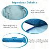 Cat Tunnel Bed for Indoor Cats 2-in-1 Cat Play Tunnel Bed Collapsible Cat Carpet Tunnel Washable Cat Tubes and Tunnels with Hanging Balls for Kitty Bunny Rabbit Puppy Ferret (Blue)
