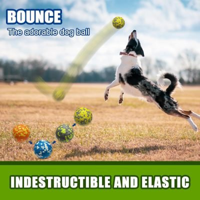 Dog Balls, Indestructible Tennis Balls for Dogs, Durable Bouncy Dog Toy Balls for Aggressive Chewers, Interactive Dog Toys for Fetch Game, Lightweight Floating Dog Toys (4 Balls)