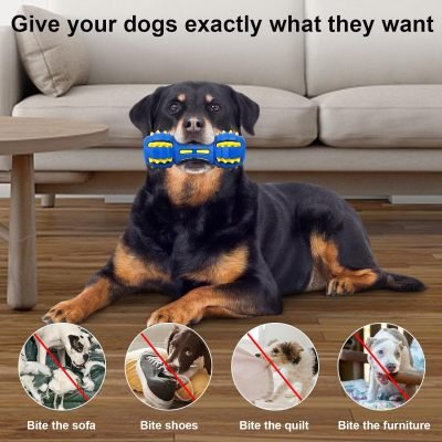 71eK_VSSDiL._AC_SL1500 Dog Chew Toys for Aggressive Chewers, 3 Pack Tough Dog Toys, Indestructible Dog Toys - Perfect for Medium & Large Breeds