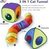 Cat Tunnel Toy and Cubes Combo, Cat Tunnels for Indoor Cats with Play Ball, Interactive Crinkle Collapsible Tent and Cubes, Cat Tube for Puppy Pet Rabbit - All in One Set of 3