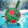 Watermelon Ball Dog Water Toys- Waterproof Dog Soccer Ball with Straps, Dog Beach Balls for Summer Outdoor Games Swimming Pool with Family Kids, Outdoor Dog Toys (9 inch)