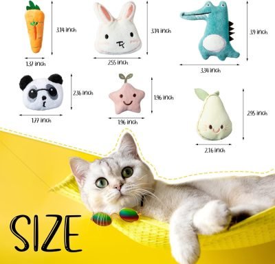 71h5BftqCBL._AC_SL1500 50 Pcs Catnip Toys for Indoor Cat Plush Cats Toys Bulk Interactive Catnip Filled Kitten Toys Cat Chew Toy Pet Cats Supplies