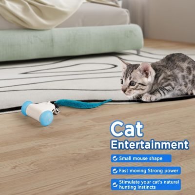 Interactive Cat Toys for Indoor Cats, 2-Speed Smart Automatic Cat Mouse Toy with LED Wheels, USB Rechargeable,Relieve Lack of Exercise for Cats Kittens