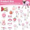 20 Pcs Puppy Toys for Teething Chew Toys for Small Dogs Cute Pink Soft Squeaky Puppy Teething Toys Rubber Outdoor Interactive Dog Toys for Puppies Small Breed Cleaning Doggy Teeth