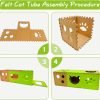 Cat Play Tunnel 14 Pcs DIY Foldable Cat Hideaway Cave with Interactive Peek Hole Felt Kitten Play Tubes and Tunnels for Indoor Cats Up to 20lb