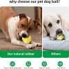 Interactive Dog Toy Ball 2.3'' 2 Interactive Modes Soft Enhanced Rubber Bite Resistant Durable Motion Activated Automatic Rolling Ball Toys with LED