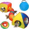 Cat Toy Tunnel and Cubes Bundle - Interactive Crinkle Collapsible Cat Tube and Foldable Cubes Playground for Kitty, Rabbit, Puppy, Ferret Hiding Hunting and Resting