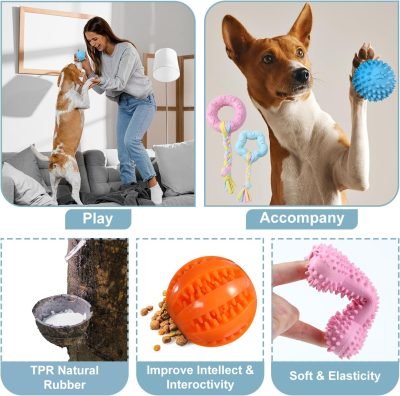 Dog Puppy Toys for Teething,20 Pack Puppies Teething Chew Toys for Boredom,Dog Chew Toys with Rope Toys,Treat Balls and Squeaky Dog Toys for Small Dog