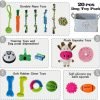 20Pcs Puppy Chew Toys for Teething, Dog Chew Toys with Rope Toys, Pet Dog Toothbrush, Treat Balls, Dog Plush Toys and Squeaky Toys for Small Medium Dogs, Cute Dog Toy with Basket